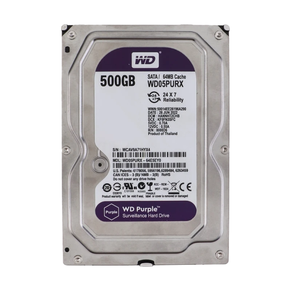 هارد دیسک اینترنال وسترن دیجیتال مدل WD05PURX ظرفیت 500 گیگابایت